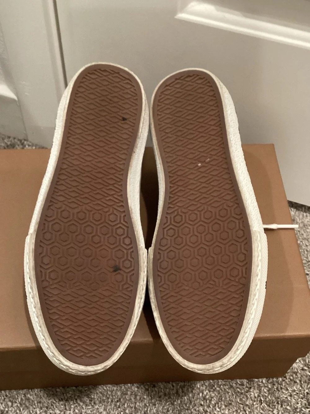 Burberry Tan Vintage Check Low-Top Sneakers with White Soles